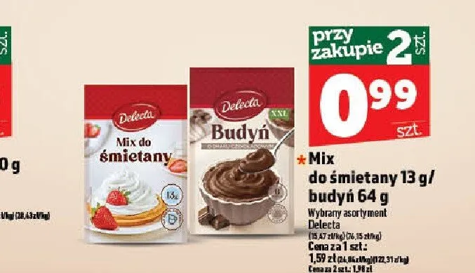Mix do śmietany Delecta promocja w TOPAZ