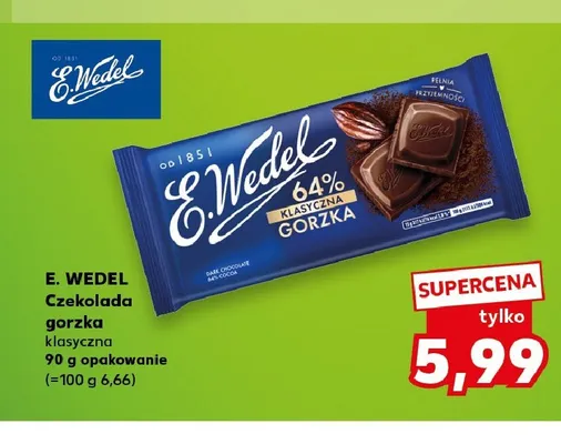 Czekolada gorzka klasyczna 50% E. wedel promocja w Kaufland