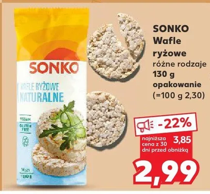 Waffle ryżowe różne rodzaje promocja w Kaufland