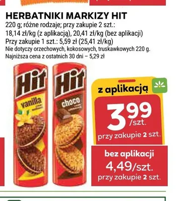 Herbatniki Markizy Hit Choco promocja w Stokrotka