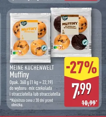 Muffiny mix czekolada i stracciatella Meine Kuchenwelt promocja w Aldi