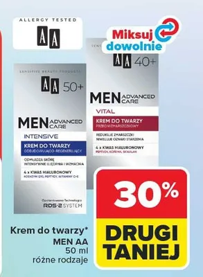 Krem do twarzy Men AA 50 ml różne rodzaje promocja w Carrefour