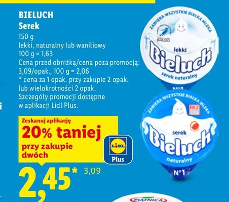 Serek Bieluch naturalny promocja w Lidl