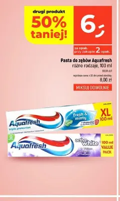 Pasta do zębów Aquafresh fresh & minty promocja w Dealz