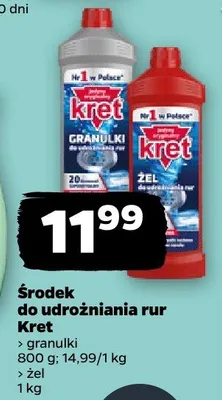 Środek do udrażniania rur Kret żel promocja w Netto