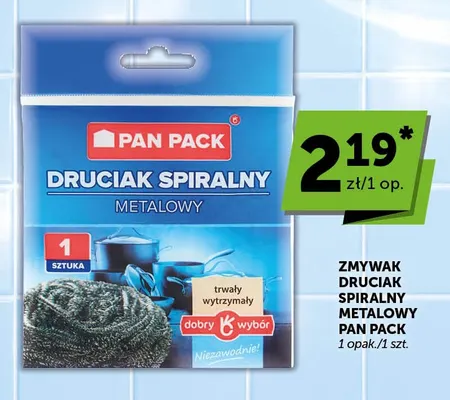 Zmywak druciak spiralny metalowy Pan Pack promocja w Groszek