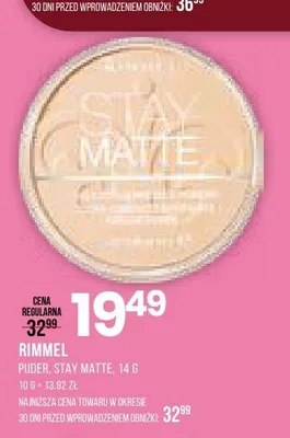 Puder do twarzy Rimmel Stay Matte promocja w Drogerie Natura
