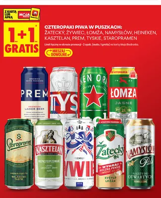 Piwo Prem Premium Lager Beer 4-pak promocja w Biedronka