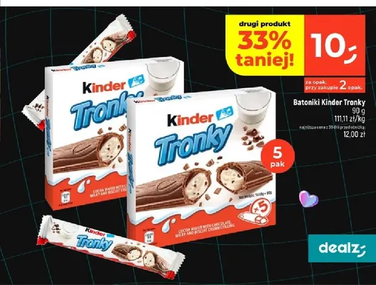 Batoniki Kinder Tronky 5-pak promocja w Dealz