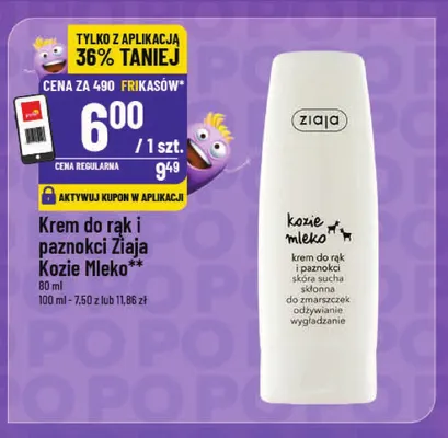 Krem do rąk i paznokci Ziaja Kozie Mleko promocja w POLOmarket