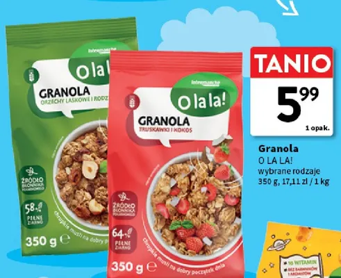 Granola O la la! truskawki i kokos promocja w Intermarche