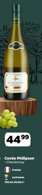 Wino Cuvée Philipson Chardonnay wytrawne Francja promocja w Netto