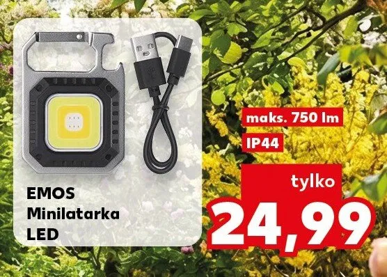 Minilatarka LED EMOS maks. 750lm IP44 promocja w Kaufland