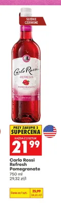 Wino różowe Carlo Rossi Refresh Pomegranate promocja w Biedronka
