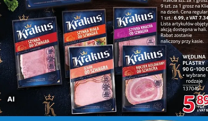 Szynka od Szwagra w plastrach Krakus promocja w Selgros