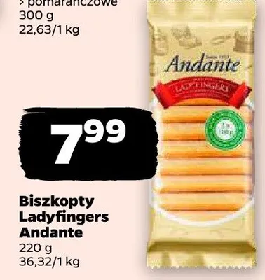 Biszkopty Ladyfingers Andante promocja w Netto