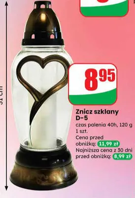 Znicz szklany D-5 promocja w Dino