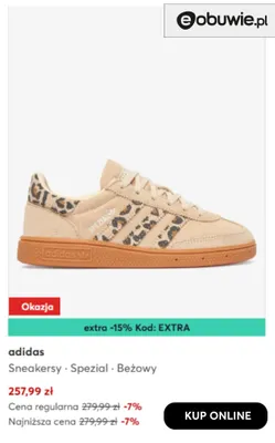 Sneakersy Spezial beżowy adidas promocja w eobuwie.pl