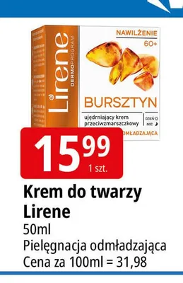 Krem do twarzy Lirene Bursztyn promocja w Leclerc