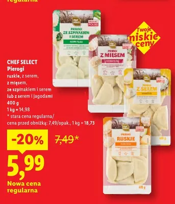 Pierogi z serem i jagodami Chef Select promocja w Lidl