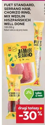 Fuet standard, serrano ham, chorizo ring, mix wedlin hiszpańskich well done promocja w Stokrotka