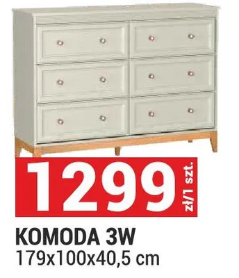 Komoda 3W Windsor kolor kaszmir/dąb naturalny 179x100x40,5cm promocja w Merkury Market