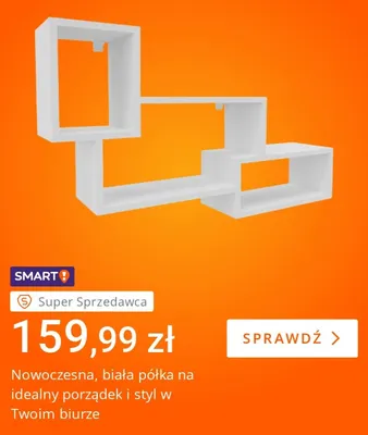 Nowoczesna biała półka Allegro promocja w Allegro