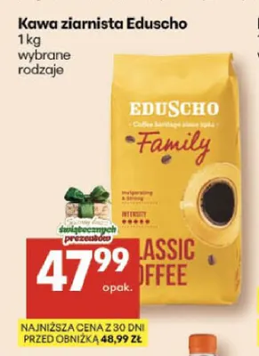 Kawa ziarnista Eduscho Family promocja w Delikatesy Centrum