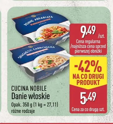 Danie włoskie Spaghetti Carbonara Cucina Nobile promocja w Aldi