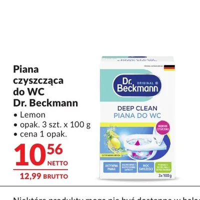 Piana czyszcząca do WC Dr. Beckmann Lemon promocja w Makro