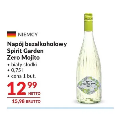 Napój bezalkoholowy Spirit Garden Zero Mojito promocja w Makro