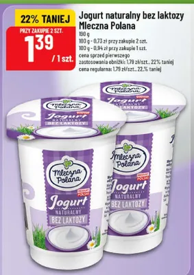 Jogurt naturalny bez laktozy promocja w POLOmarket