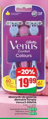 Maszynki do golenia damskie Simply Venus3 Gillette promocja w Dino