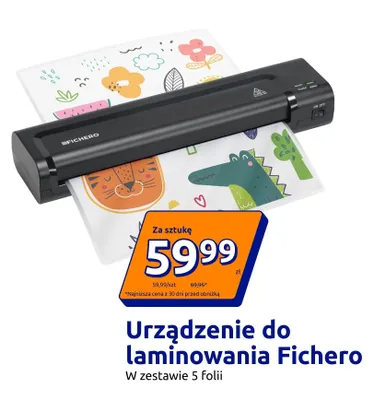Urządzenie do laminowania Fichero w zestawie 5 folii promocja w Action
