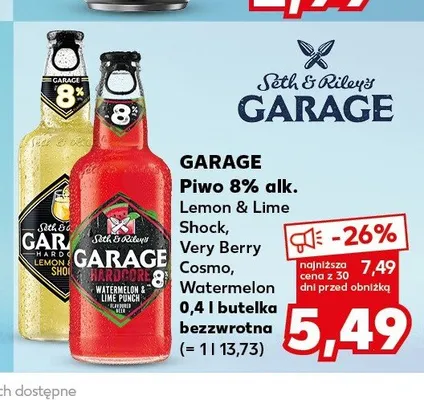 Piwo Garage Lemon & Lime Shock 8% alk. promocja w Kaufland