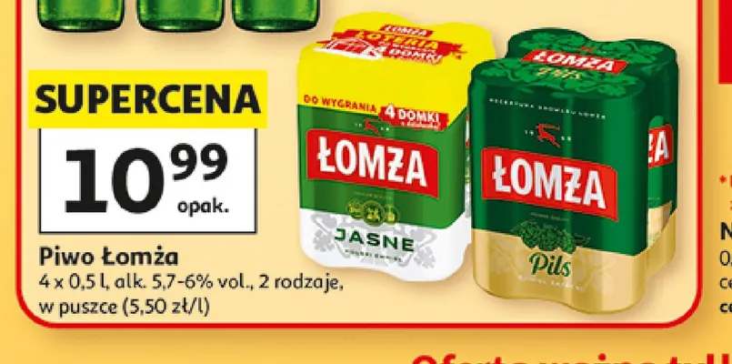Piwo Łomża Pils 4-pak promocja w Auchan