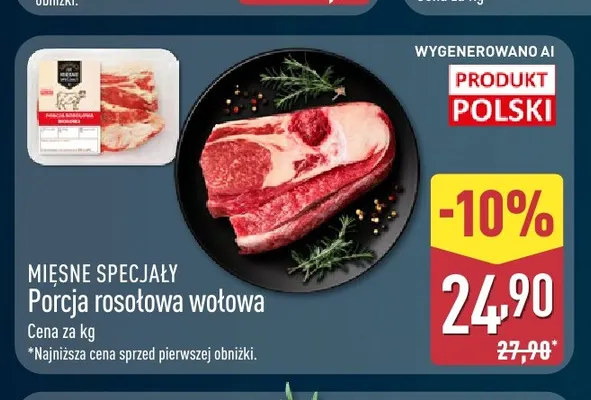Porcja rosołowa wołowa Mięsne Specjały promocja w Aldi