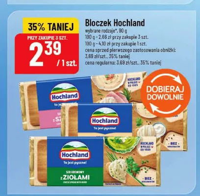 Ser topiony bloczek Hochland śmietankowy promocja w POLOmarket