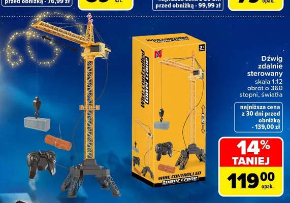 Dźwig zdalnie sterowany promocja w Carrefour