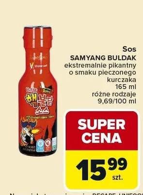 Sos Samyang Buldak ekstremalnie pikantny o smaku pieprzu Sichuan buteleczka promocja w Carrefour