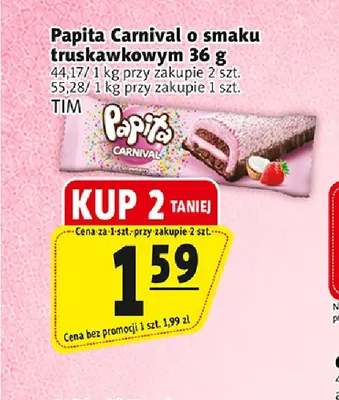 Ciastko Papita Carnival o smaku truskawkowym promocja w Prim Market