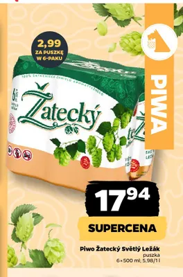 Piwo Žatecký Světlý Ležák 6-pak promocja w Netto