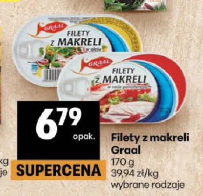 Filety z makreli w sosie pomidorowym Graal promocja w Delikatesy Centrum