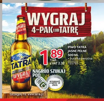 Piwo Tatra Jasne Pełne promocja w Selgros