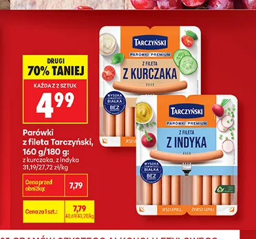Parówki z fileta z kurczaka Tarczyński promocja w Biedronka