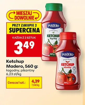 Ketchup łagodny Madero promocja w Biedronka
