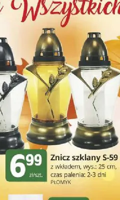 Znicz szklany S-59 Płomyk promocja w Marketvita