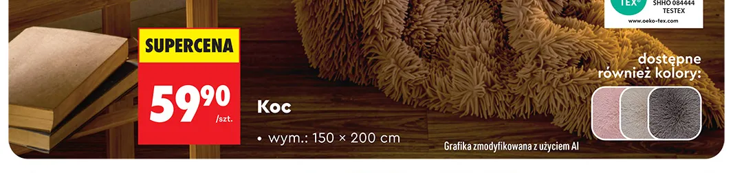 Koc 150x200 cm Smukee promocja w Biedronka