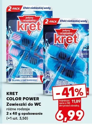 Zawieszki do WC Kret Color Power różne rodzaje promocja w Kaufland