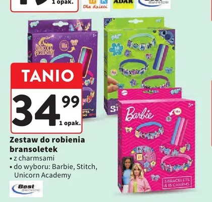Zestaw do robienia bransoletek z charmsami Stitch promocja w Intermarche